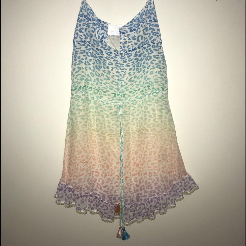 Athena Procopiou leopard rainbow mini dress